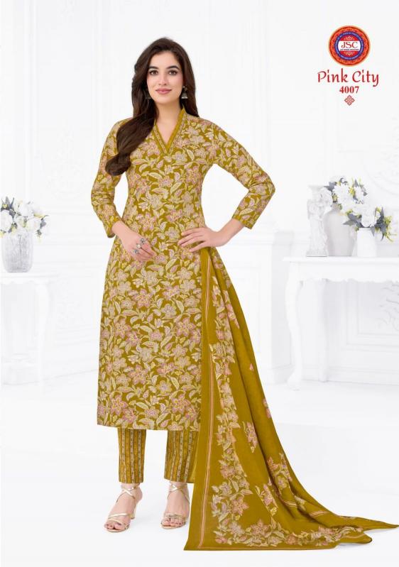 Jsc pink city vol 1 cotton dress material wholesale